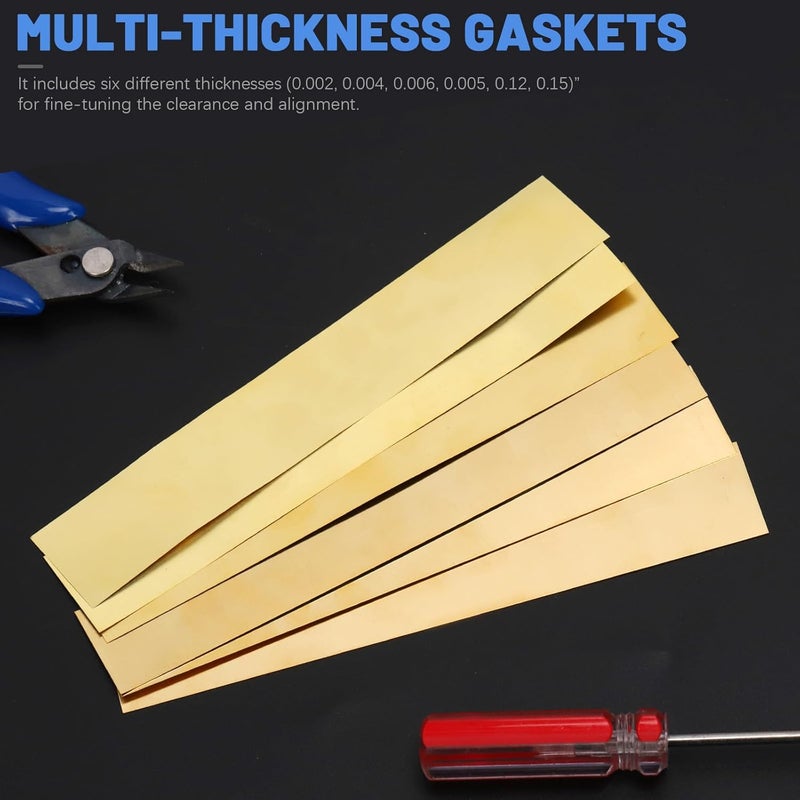 Glarks 10pcs L x W x T 5.9 x 0.98 x 0.004’’ Rectangular Brass Shim Stock Assortment, Brasses Strips Metal Shims Brass Sheet, Shim Stock Sheet for Trim Gap Filler/DIY/Industrial Use - Image 4